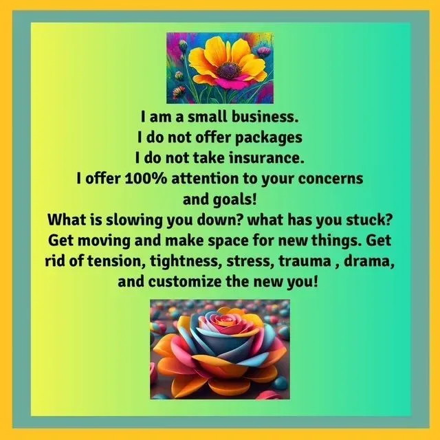 Colorful motivational quote graphic about releasing tension and customizing your new self