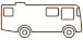 A large rv is parked on the side of the road.