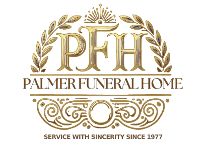 The logo for sample funeral home is shown on a white background.