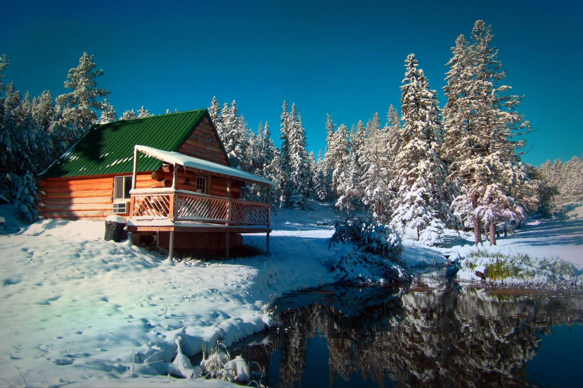 House on a snowy field
