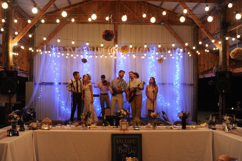 8-member band performing on an event