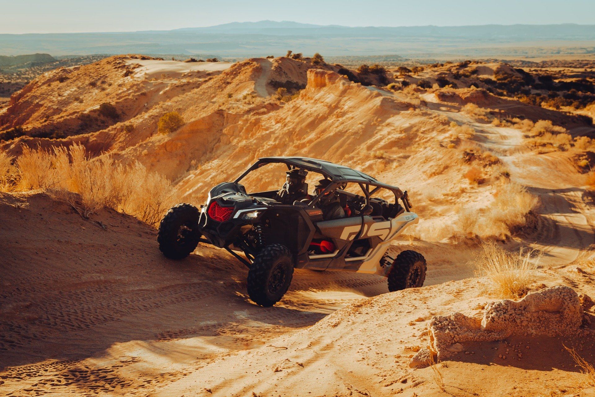 UTV driven on a dirt trail
