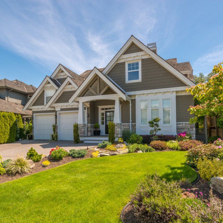 luxury houses with nice landscape