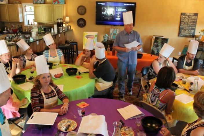 paint and sip class as waddell vineyards