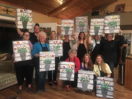 paint and sip at waddell vineyards