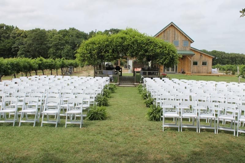 outdoor wedding ceremony at vineyard