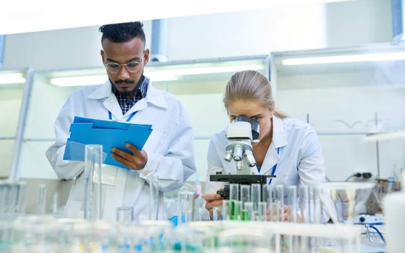 Clinicians in a lab environment