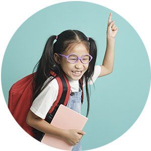 Little girl holding up the number 1 with her hand