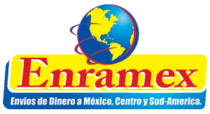 A logo for enramex shows a globe and the words envios de dinero a mexico centro y sud america