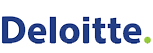 A close up of the deloitte logo on a white background.