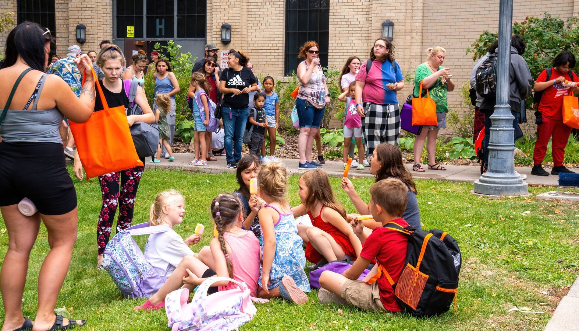 a large group of kids