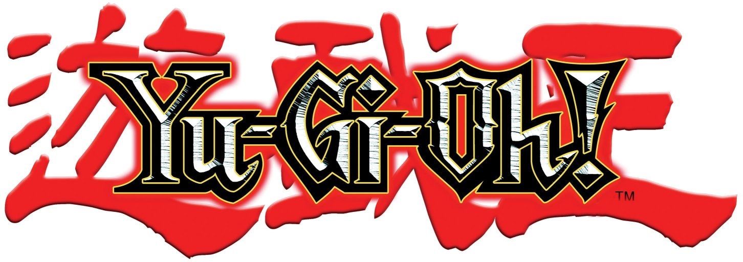 Yu-Gi-Oh! logo with red kanji characters surrounding the black and white title.
