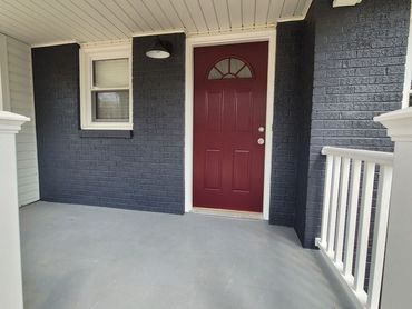 New painted residential exterior. 