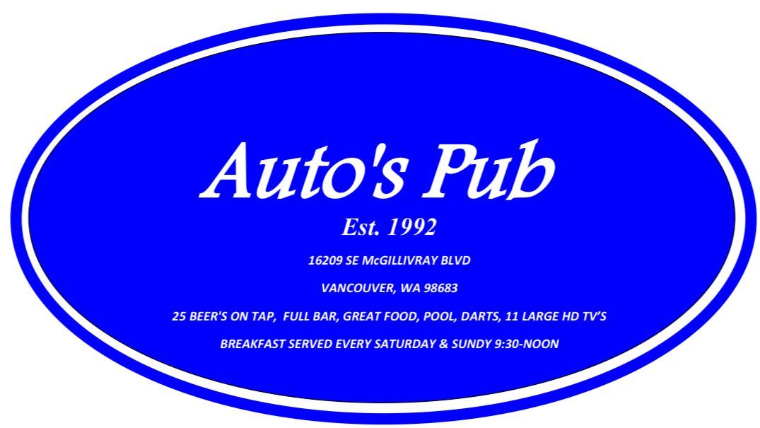 A blue sign that says auto 's pub on it