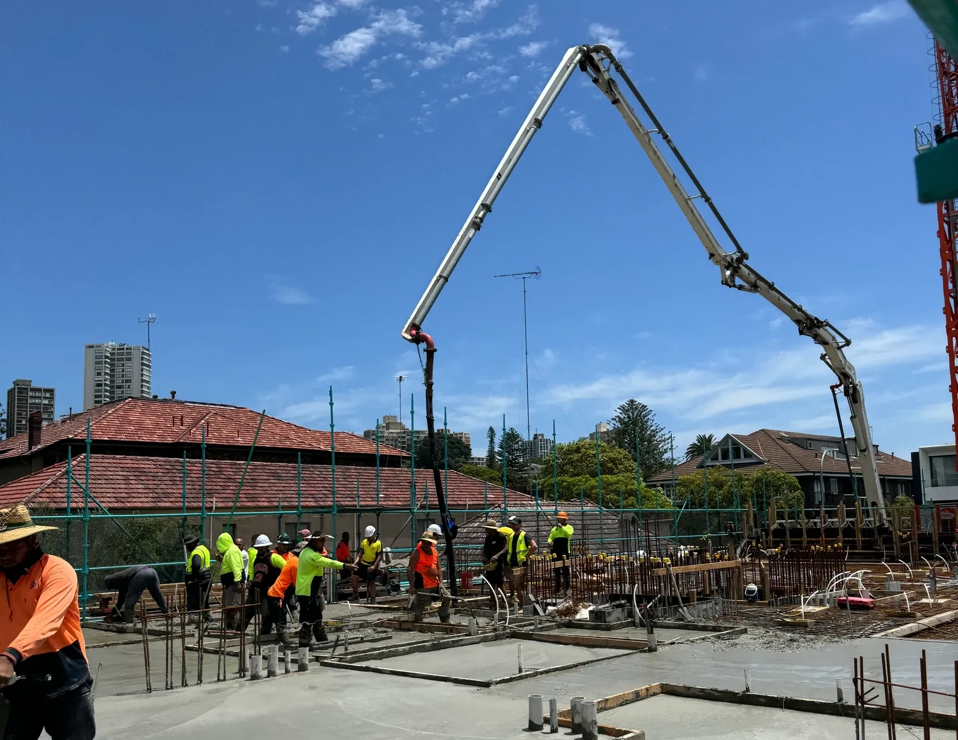 Slab and driveway concrete pumping