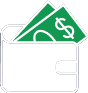 Cost effective wallet icon