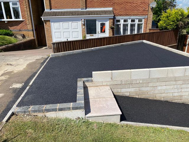 New tarmac driveway and steps in Brinsworth, Rotherham