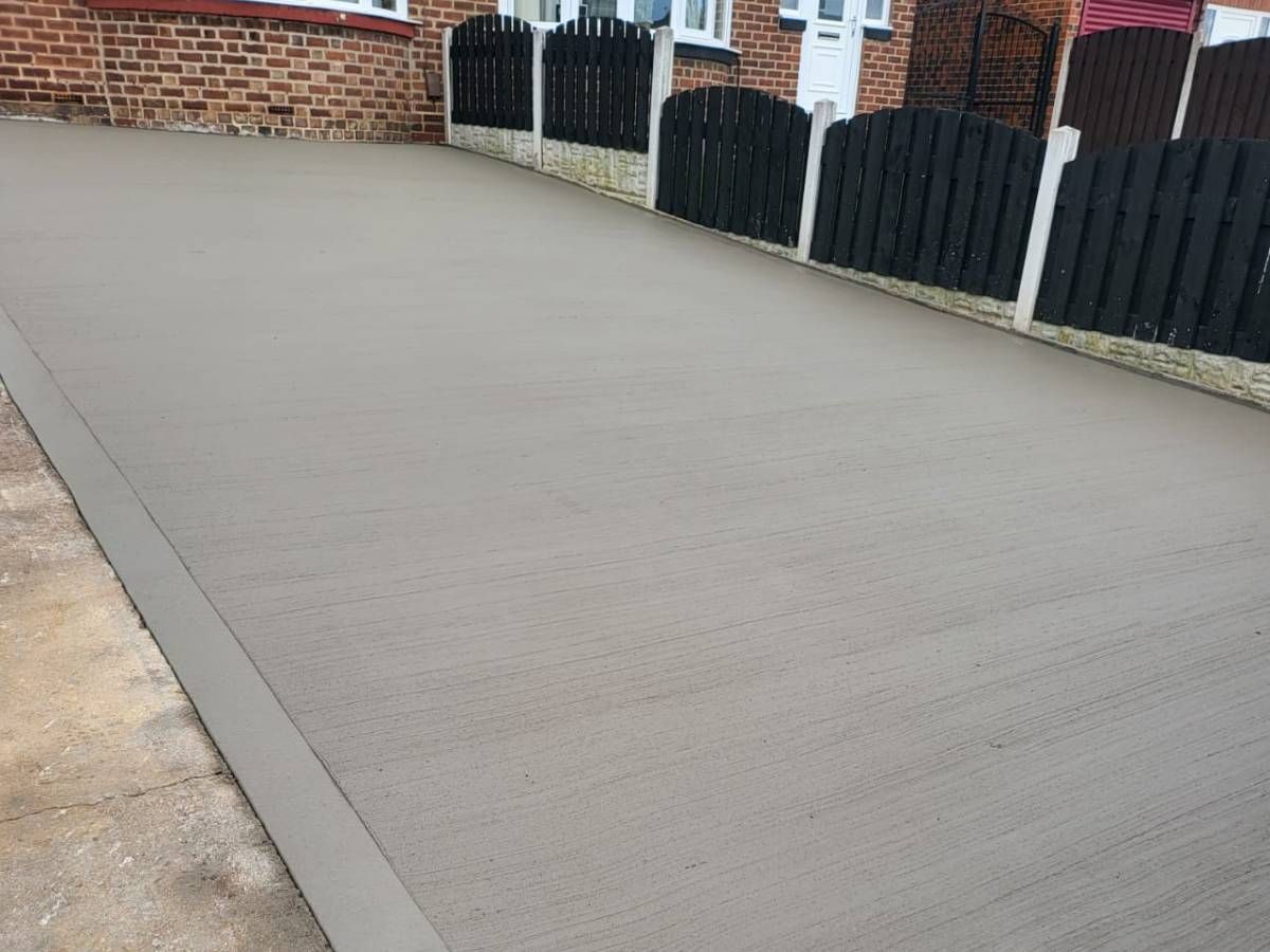 Driveways Rotherham concrete setting for a driveway in Whiston Rotherham
