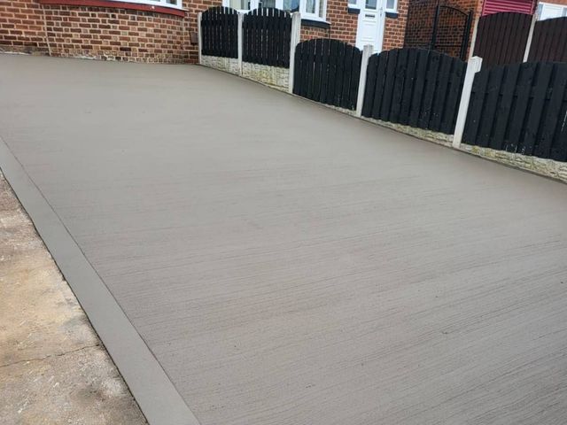 Concrete setting on a new driveway in Whiston, Rotherham