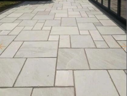 Grey Indian stone paving