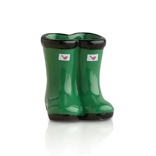 Nora Fleming Mini, Galoshes -Green (Jumpin' Puddles)