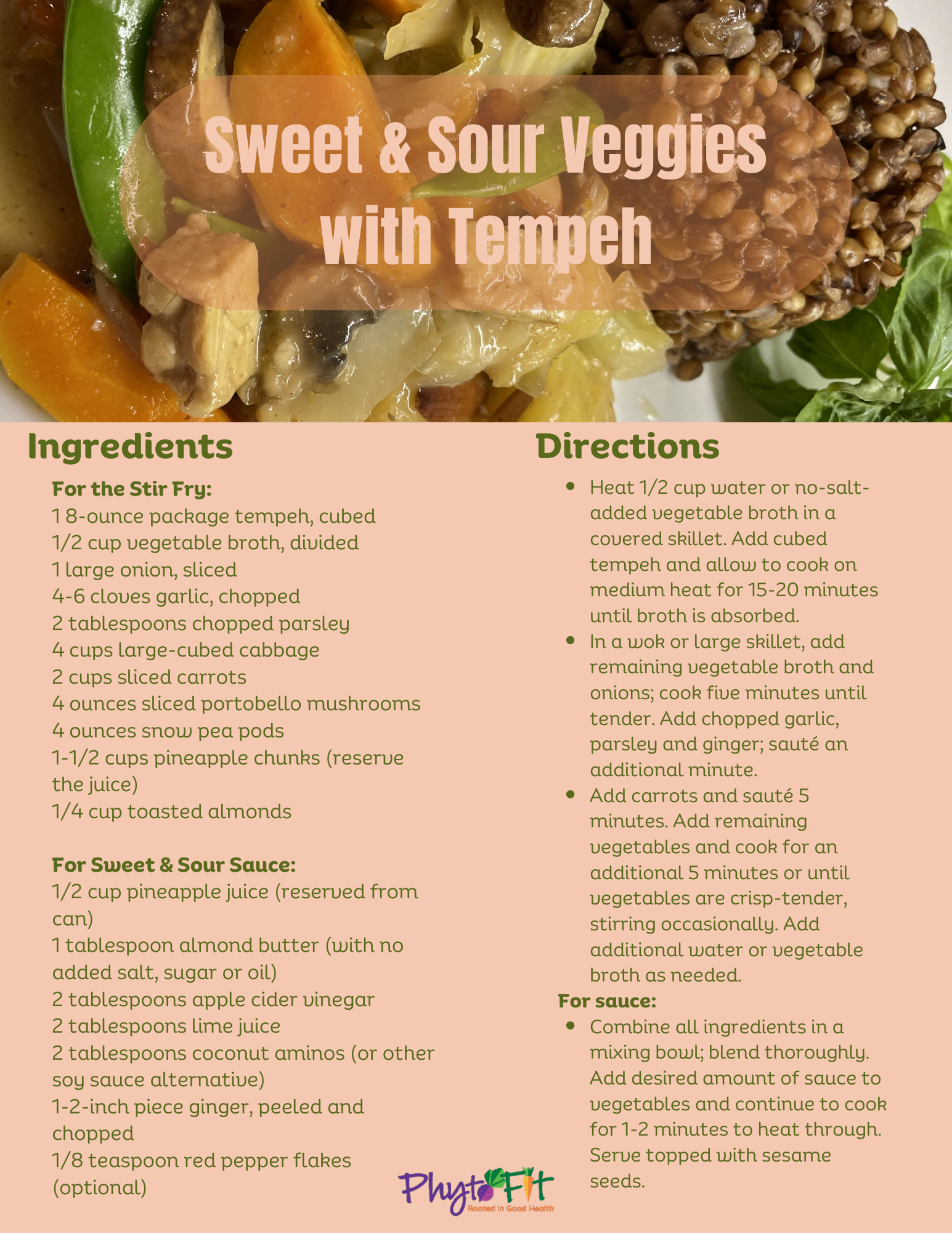 Sweet & Sour Veggies with Tempeh Recipe Sweet & Sour Veggies with Tempeh Recipe