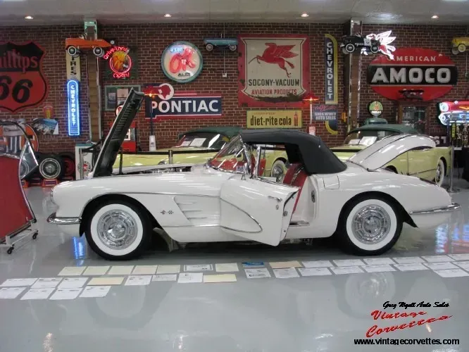 1958 Corvette Snowcrest White 245hp Top Flight “Sold “