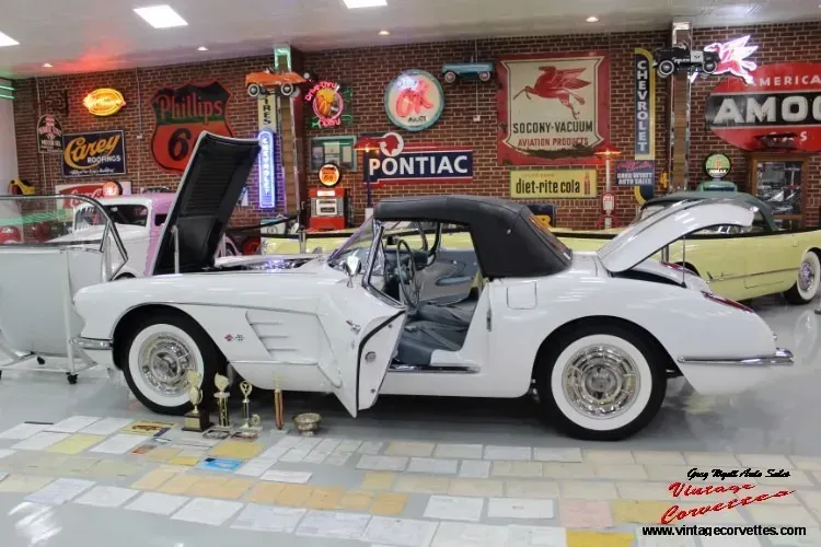 1958 Corvette Snowcrest White, Blue Interior 230hp “Sold “