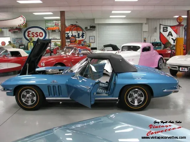 1966 Corvette Convt , Nassau Blue Top Flight 425hp ” Sold “