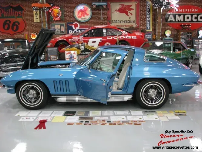 1966 Corvette Coupe Nassau Blue Blue White Interior Factory Air “Sold “