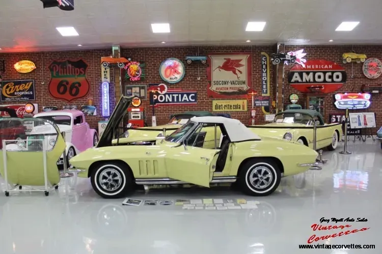 1965 Corvette Convt Goldwood Yellow 250hp Both Tops “Sold “