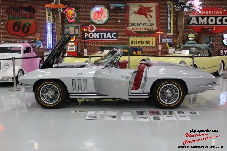 1965 Corvette Silver Pearl Red Interior 350hp “Sold “