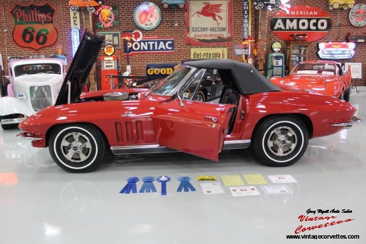 1966 Corvette Convt Rally Red 427-390hp Top Flight 99.5 “Just In”
