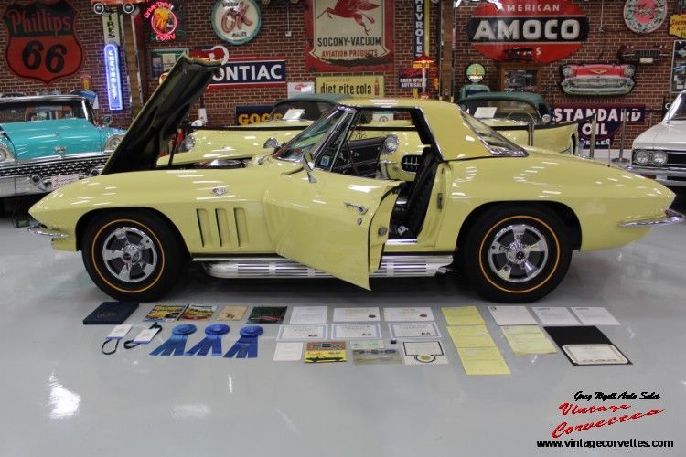 1966 Corvette Convt Sunfire Yellow 350hp Top-Flight Bloomington Gold "Just In"