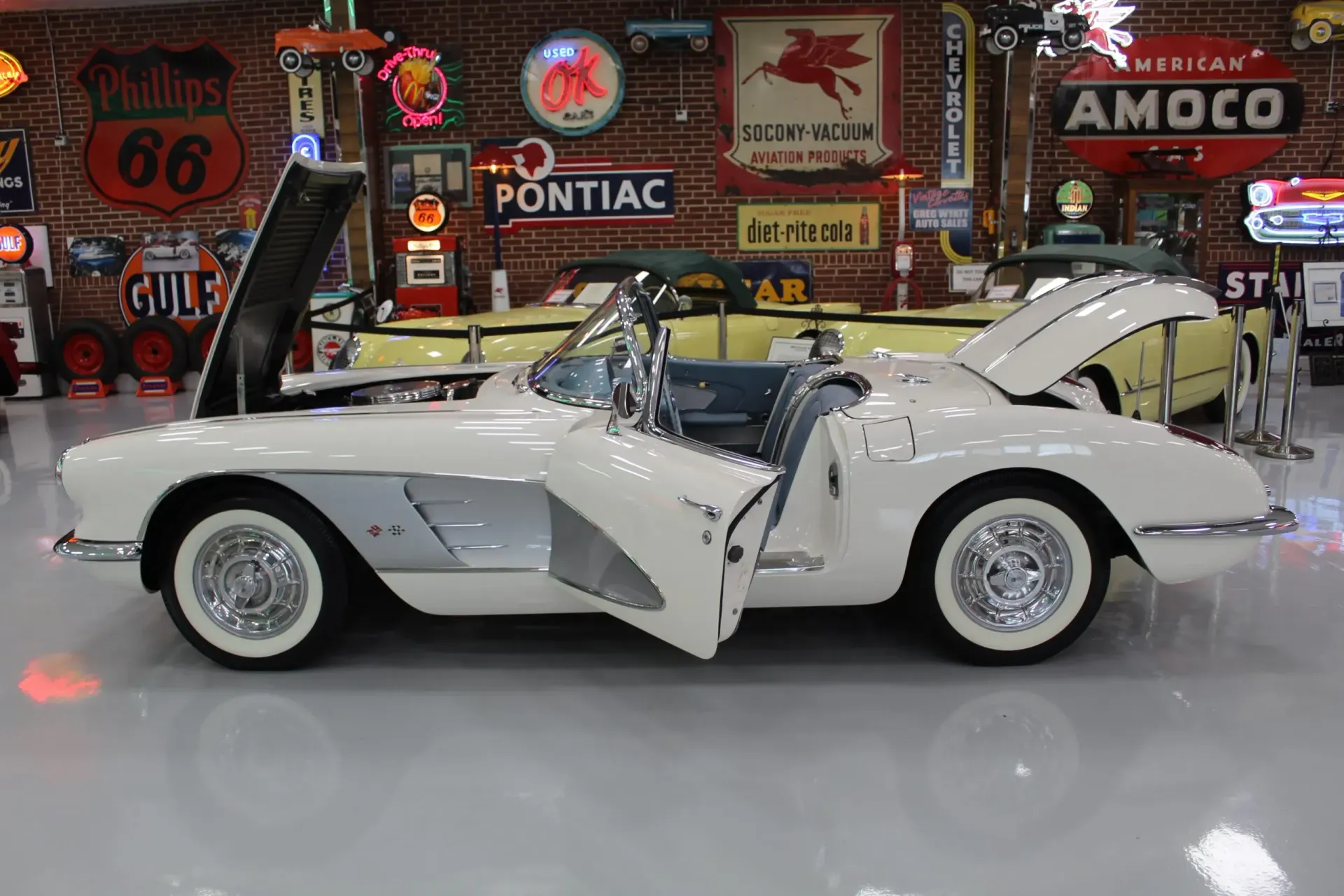 1958 Corvette Snowcrest White Blue interior 230hp “Sold “