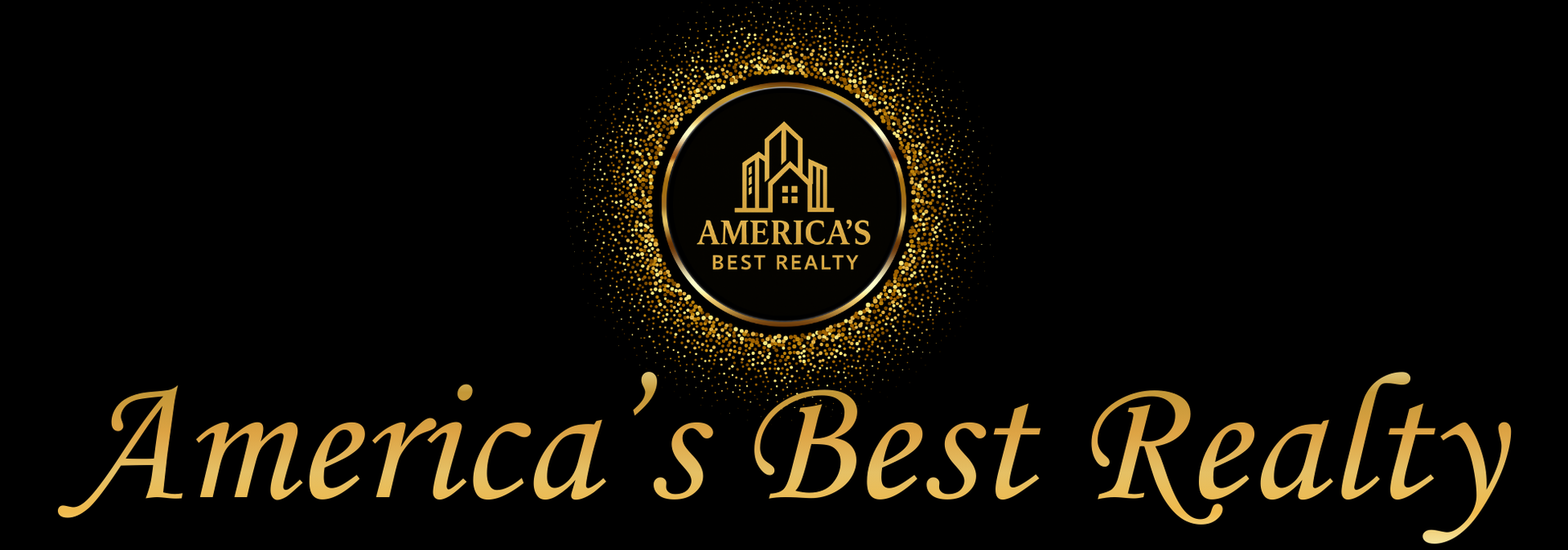 Gold logo with a house and the words