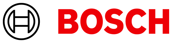 The Bosch company logo, featuring a circular icon with a stylized mechanical element beside the brand name in bold red text.