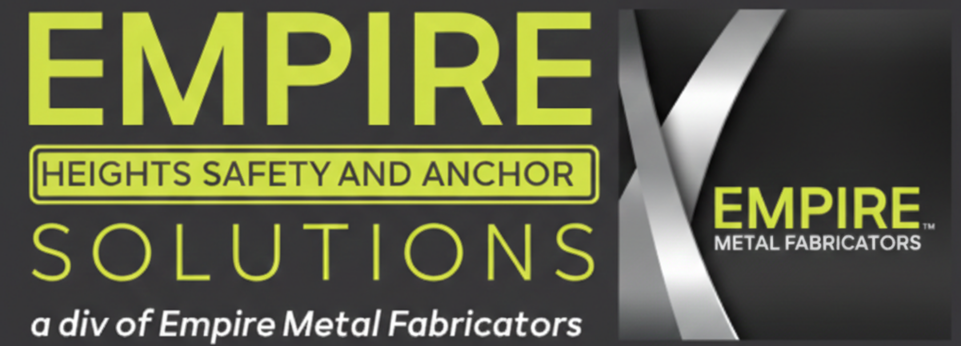 Logo for Empire Solutions, a division of Empire Metal Fabricators; green and gray colors.