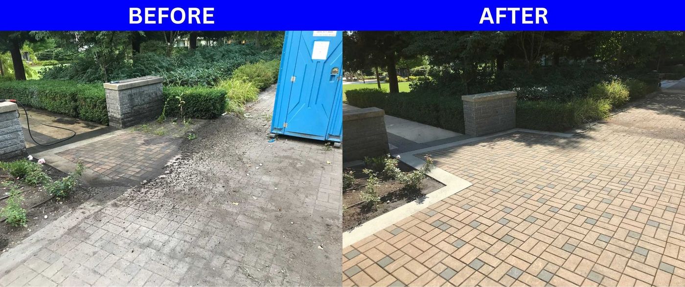 before and after of hardscaping