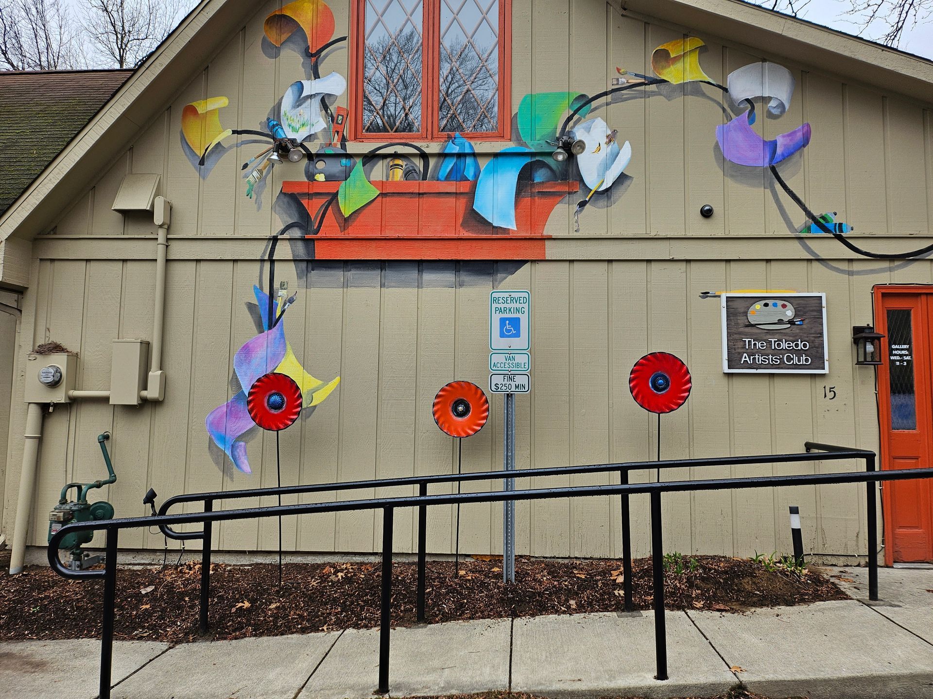 A building with a mural on the side of it