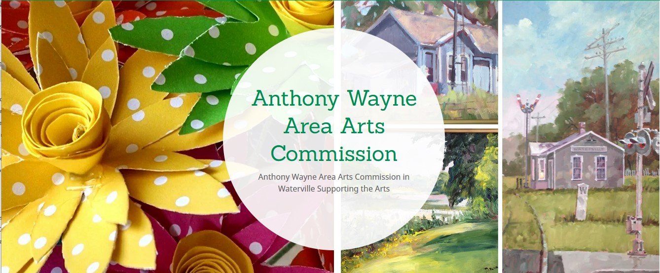 Anthony wayne area arts commission has a collage of pictures of flowers and houses.