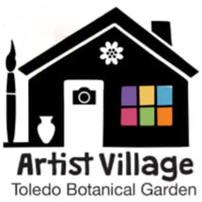 A logo for artist village toledo botanical garden