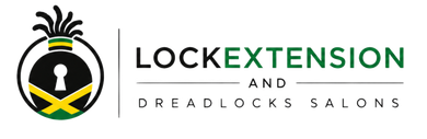 LockExtension and Dreadlocks Salons logo with pineapple icon in black, green, yellow, and white