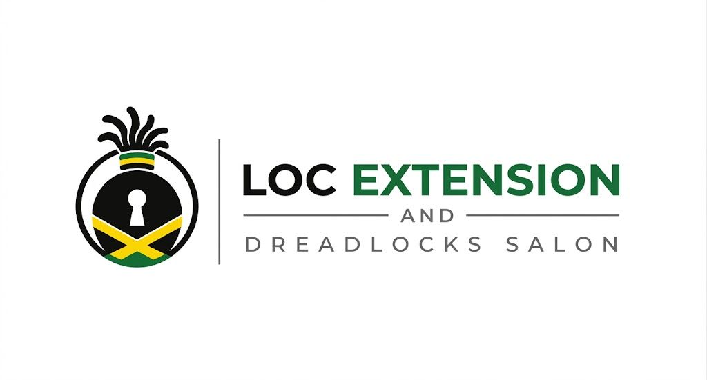 LockExtension and Dreadlocks Salons logo with pineapple icon in black, green, yellow, and white