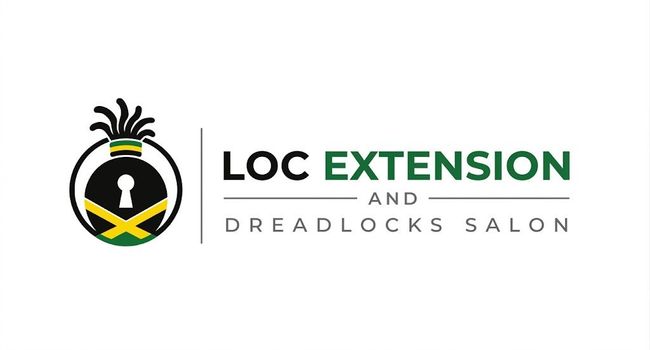 LockExtension and Dreadlocks Salons logo with pineapple icon in black, green, yellow, and white