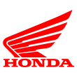 Honda logo with red winged emblem and red wordmark on a white background