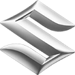 Silver stylized “S” logo on a white background