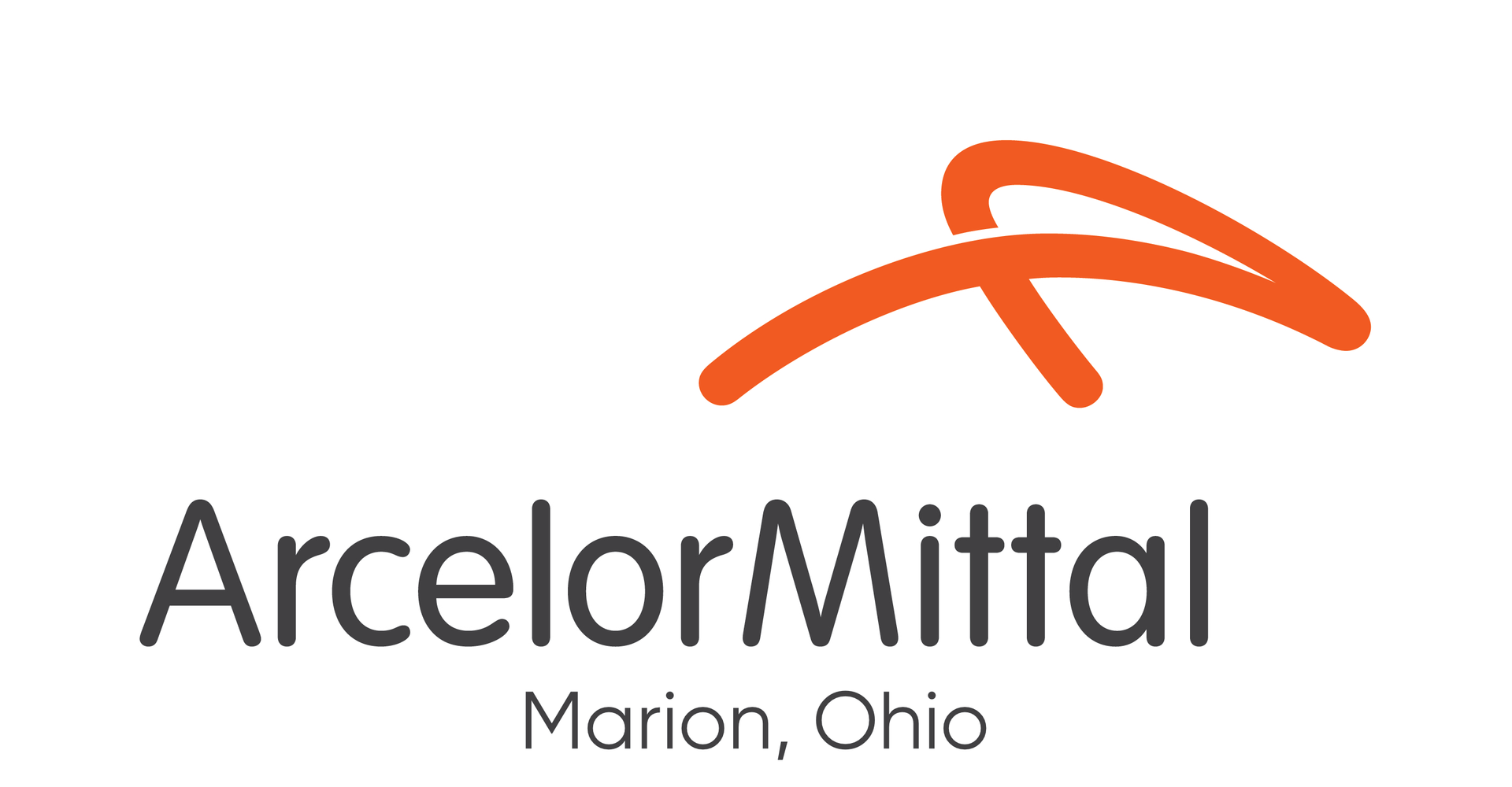 The logo for arcelormittal marion ohio is orange and black.