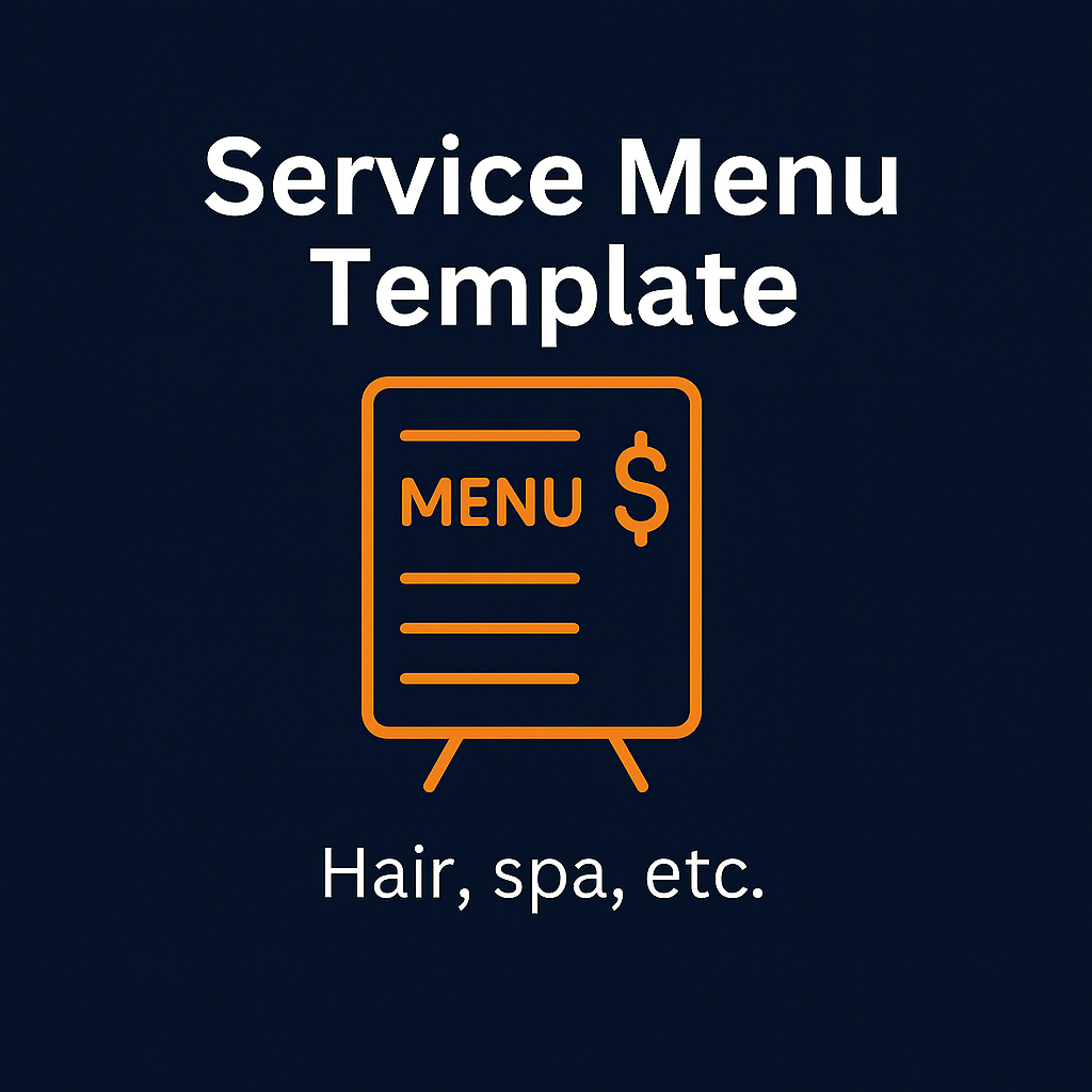 Service Menu Template