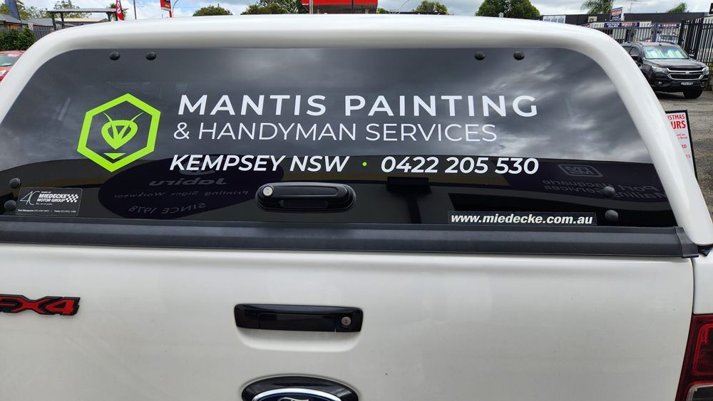 Business Logo Printed on Rear Windshield — Print Shop in Kempsey, NSW